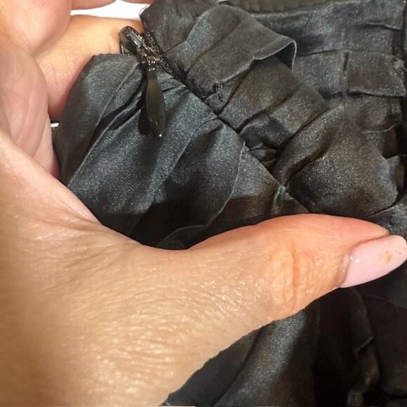 Max Mara Pianoforte Black Silk Strapless Tulle Tea Dress Women Sz IT 42 Sz US 8 - Picture 13 of 13